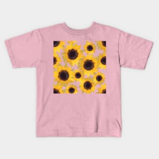 watercolor sunflowers Kids T-Shirt